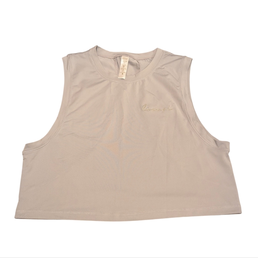 Levavi Silver Cropped Workout Tank Top Size Large